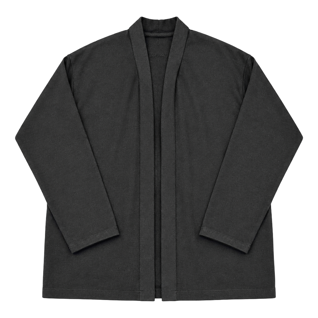 LL Bean Open Front Cardigan Size L Black Tencel Lyocell Spandex 1