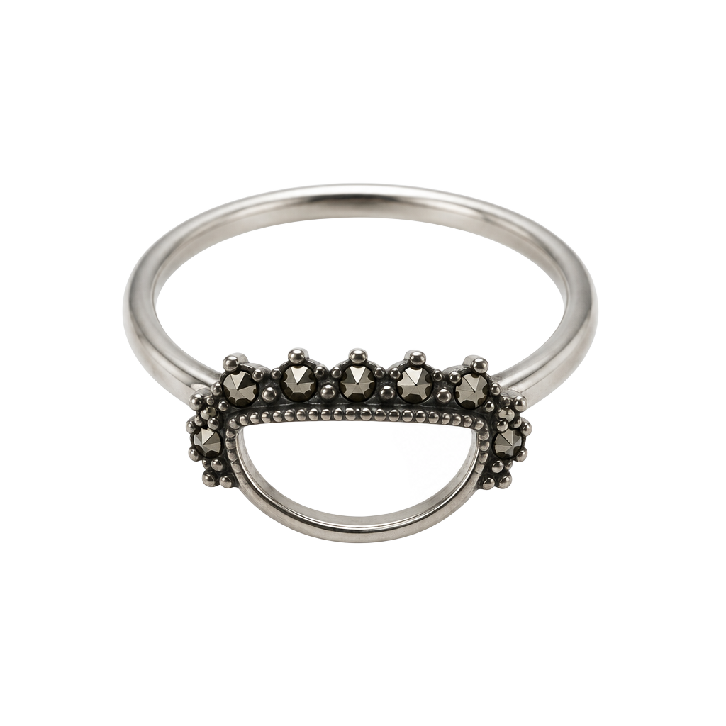 Boho Southwestern Style White Stone Silver Tone Adjustable Ring 1