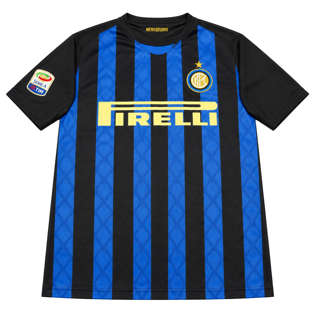 Inter Milan Soccer Jersey Size XL Blue Black Pirelli Nerazzurri 1