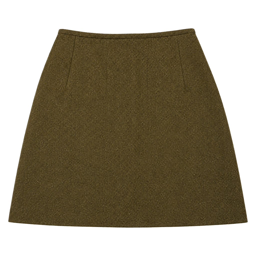 Lida Baday Wool Pencil Skirt Size 4 Brown Textured Silk Blend 1
