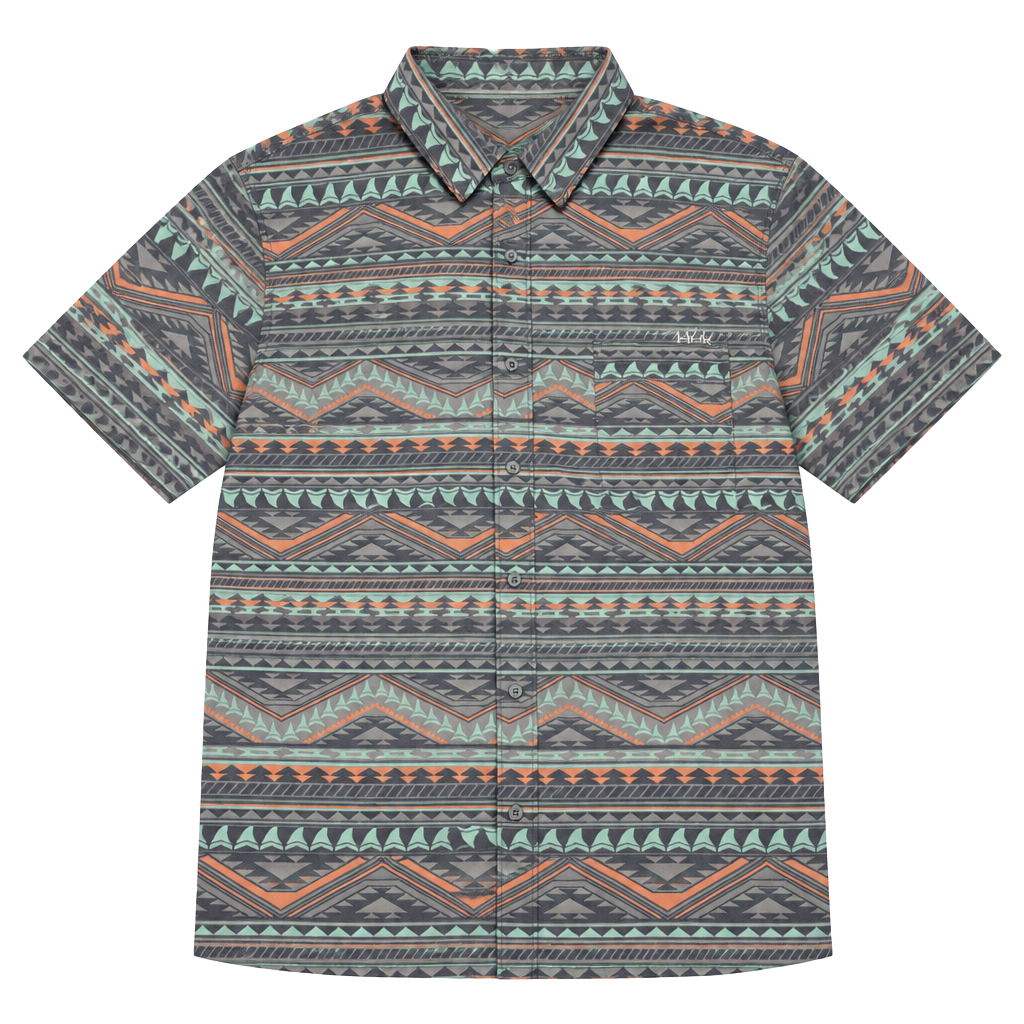 Huk Kona Performance Button Shirt Size 2XL Aztec Print 1
