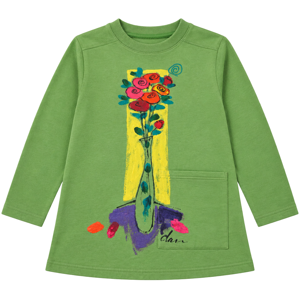 Two Lips Originals Sweatshirt Size S Green Floral Art Print 1
