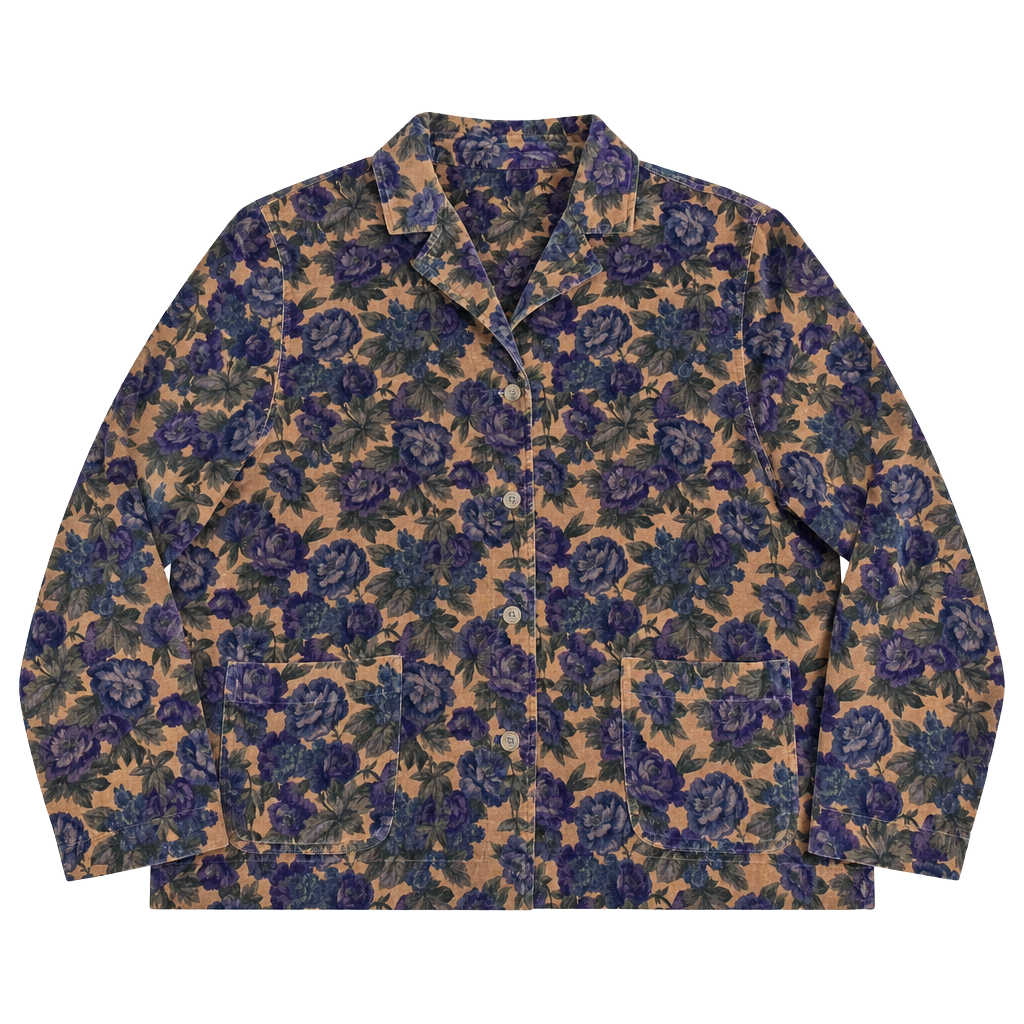 Vintage 90s Floral Overshirt Jacket L 1
