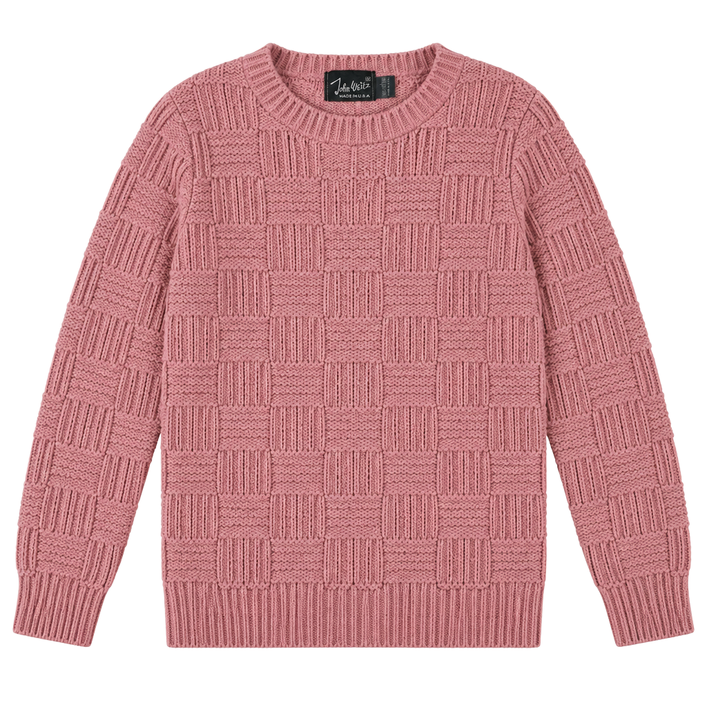 90s Vintage John Weitz Pink Geometric Knit Sweater M 1