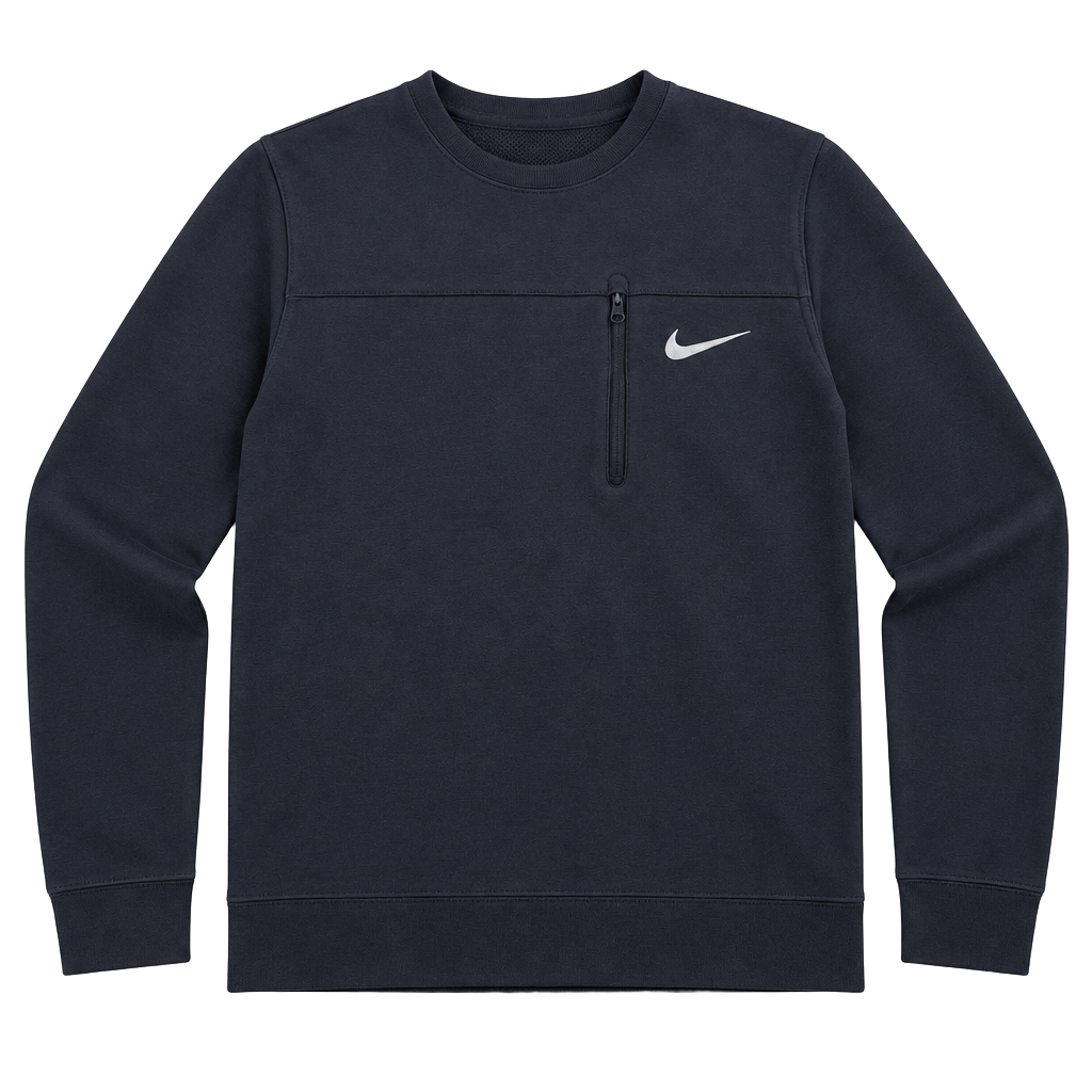 Nike Black Zip Pocket Swoosh Crewneck Small 1