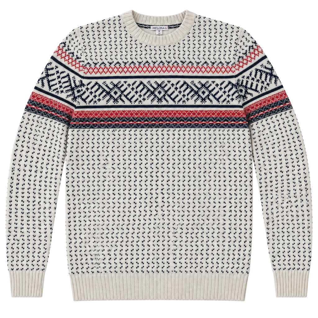 Merona Fair Isle Nordic Knit Crewneck Sweater S 1