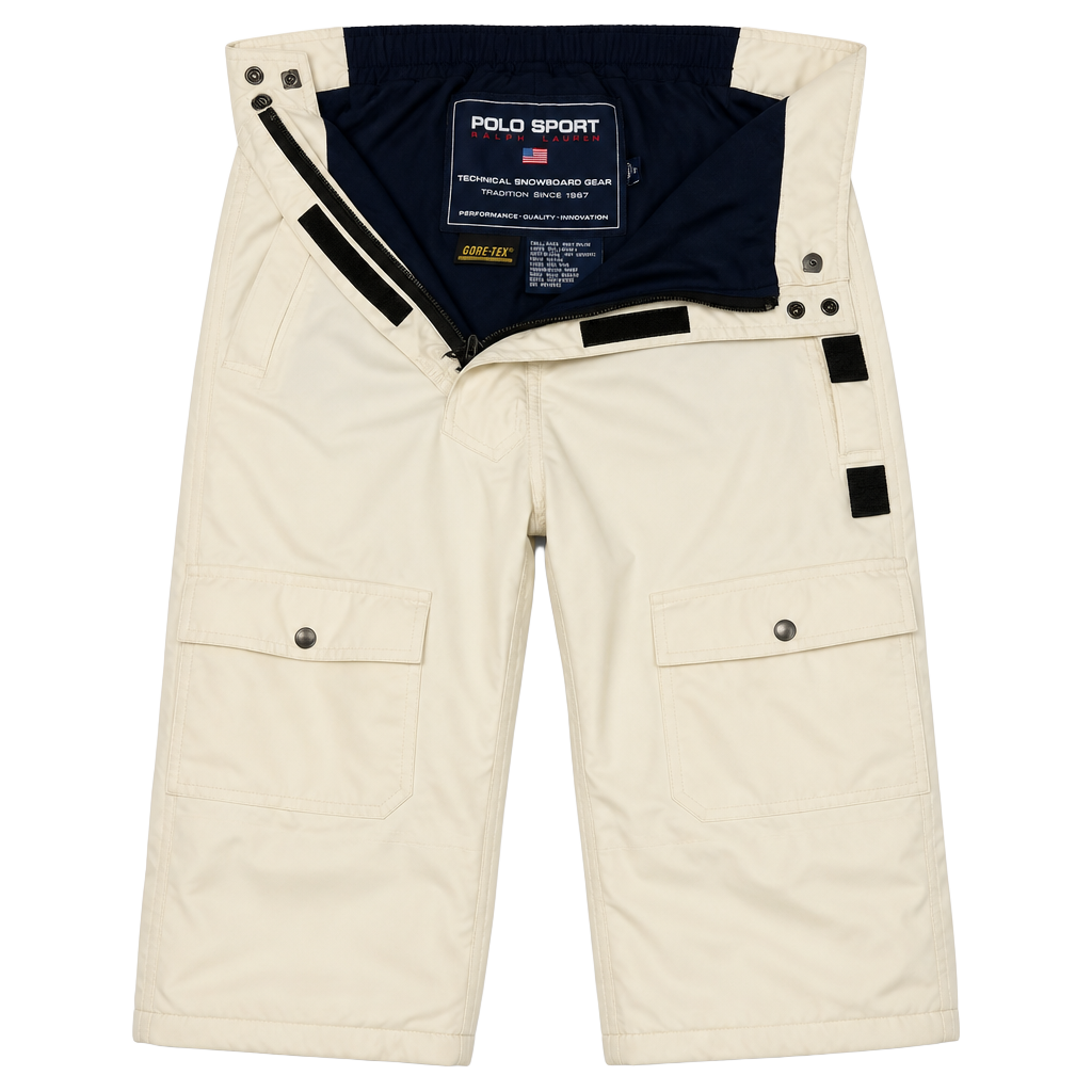 Vintage 90s Baggy Snowboard Pants Polo Sport RLX Cream Cargo Size M 1