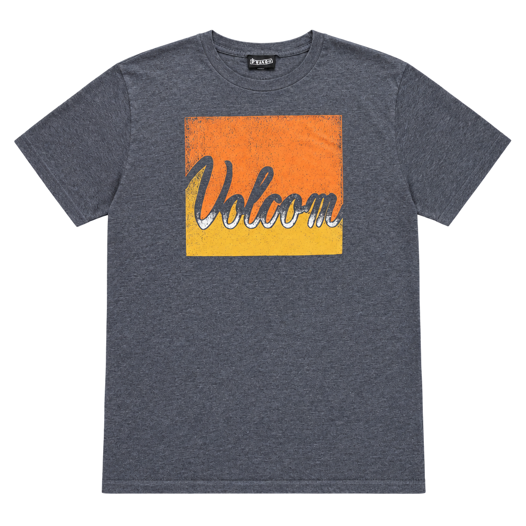Volcom Graphic T-Shirt Size L Gray Orange Script Logo 1