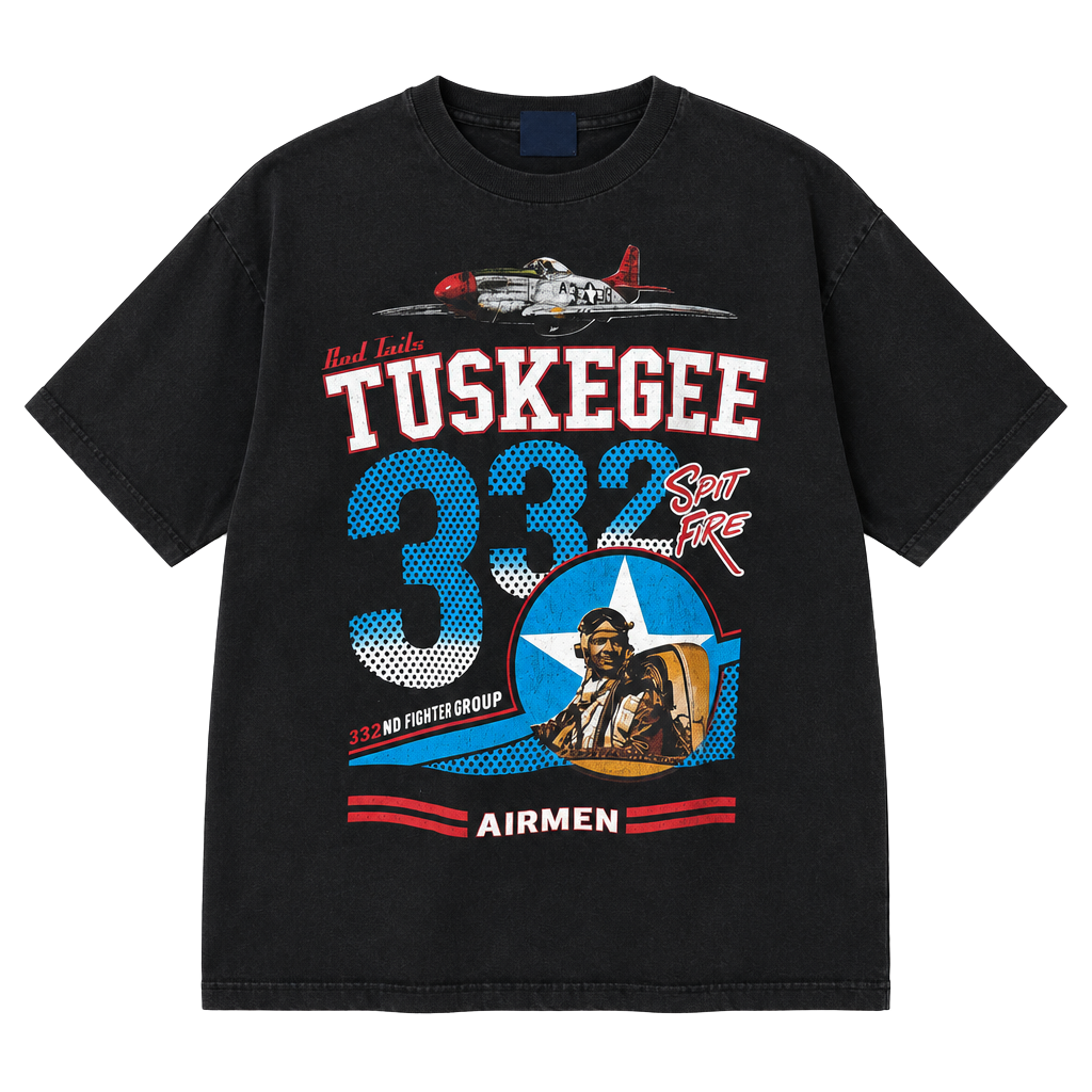 Big Boy Headgear Inc Tuskegee Airmen 332nd T-Shirt Size 3X Black 1