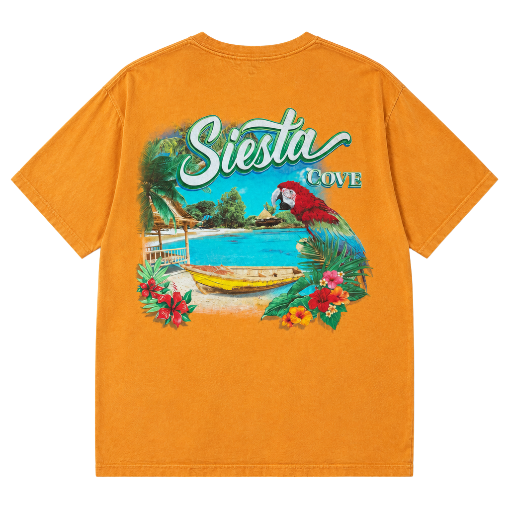 Saddlebred Siesta Cove Parrot Graphic T-Shirt 2XLT Orange 1