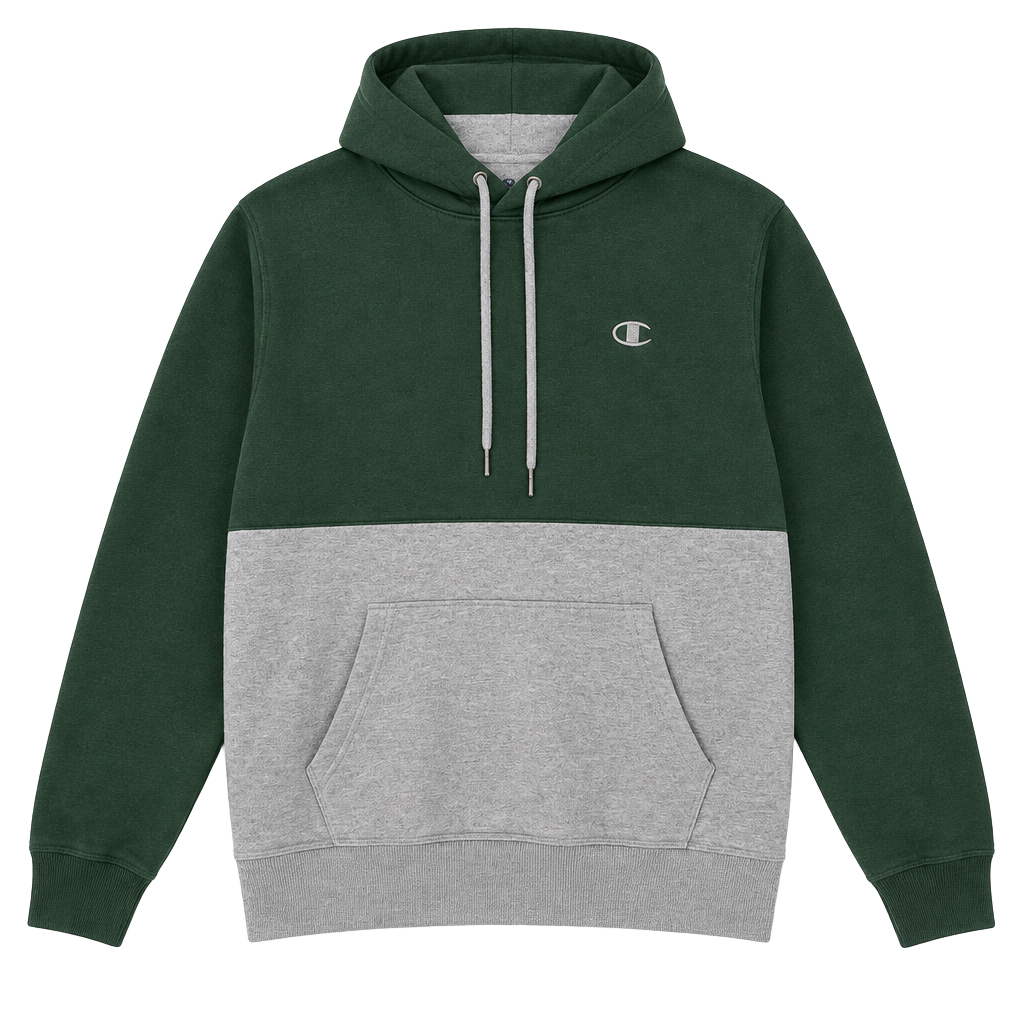 Champion Colorblock Hoodie Size M Green Grey 1