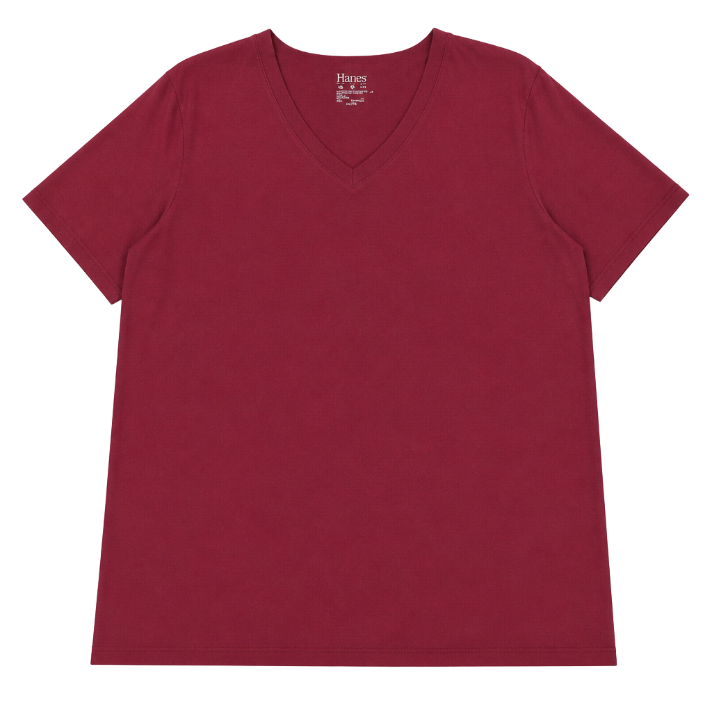 Hanes- Comfort Fit Scrubs Women's V-Neck Scrub Top Afternoon Burgundy XL 1