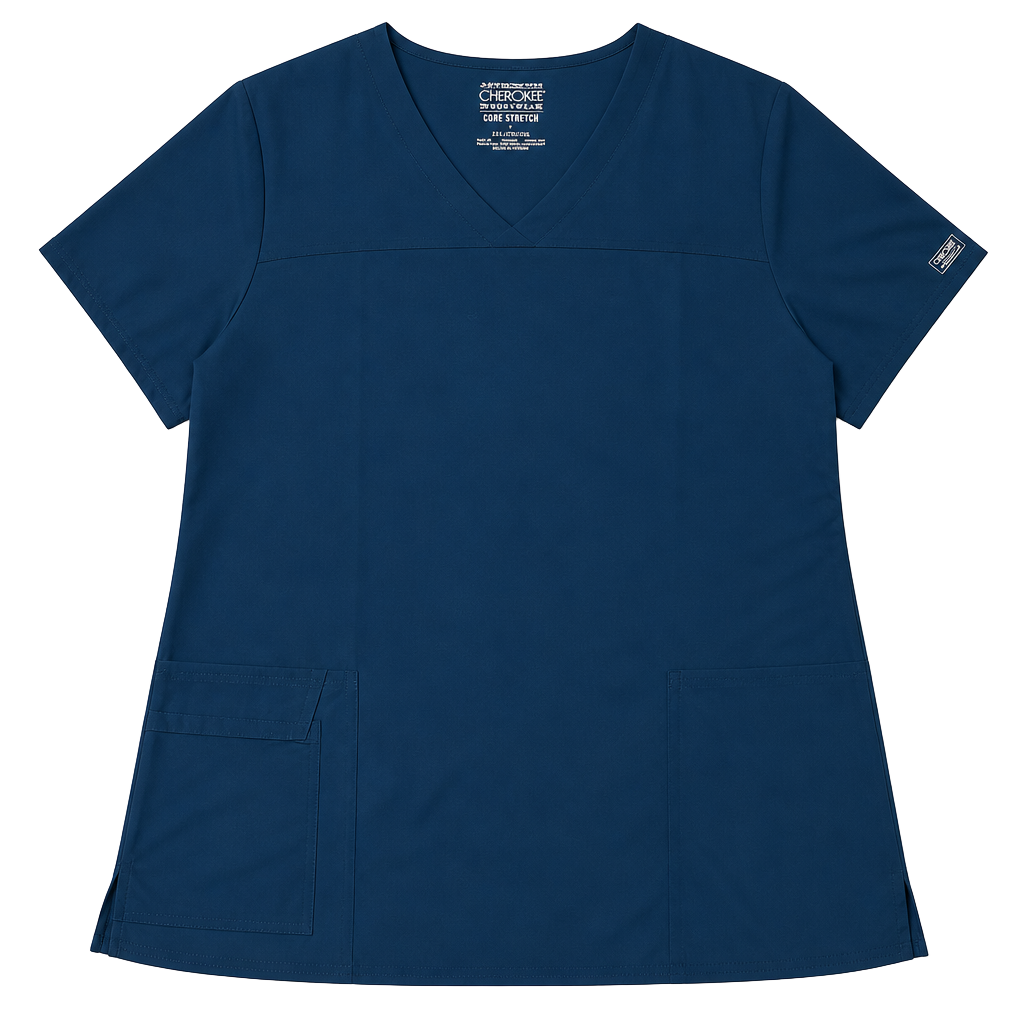 Cherokee Workwear Core Stretch V-Neck Scrub Top Dark Teal 3XL 1