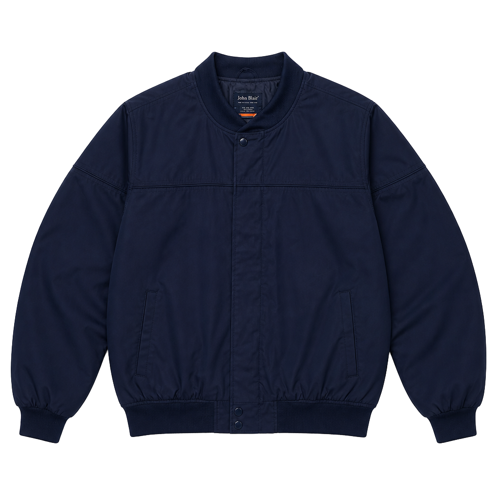 Vintage John Blair Navy Blue Full-Zip Bomber Style Member Jacket XL 1