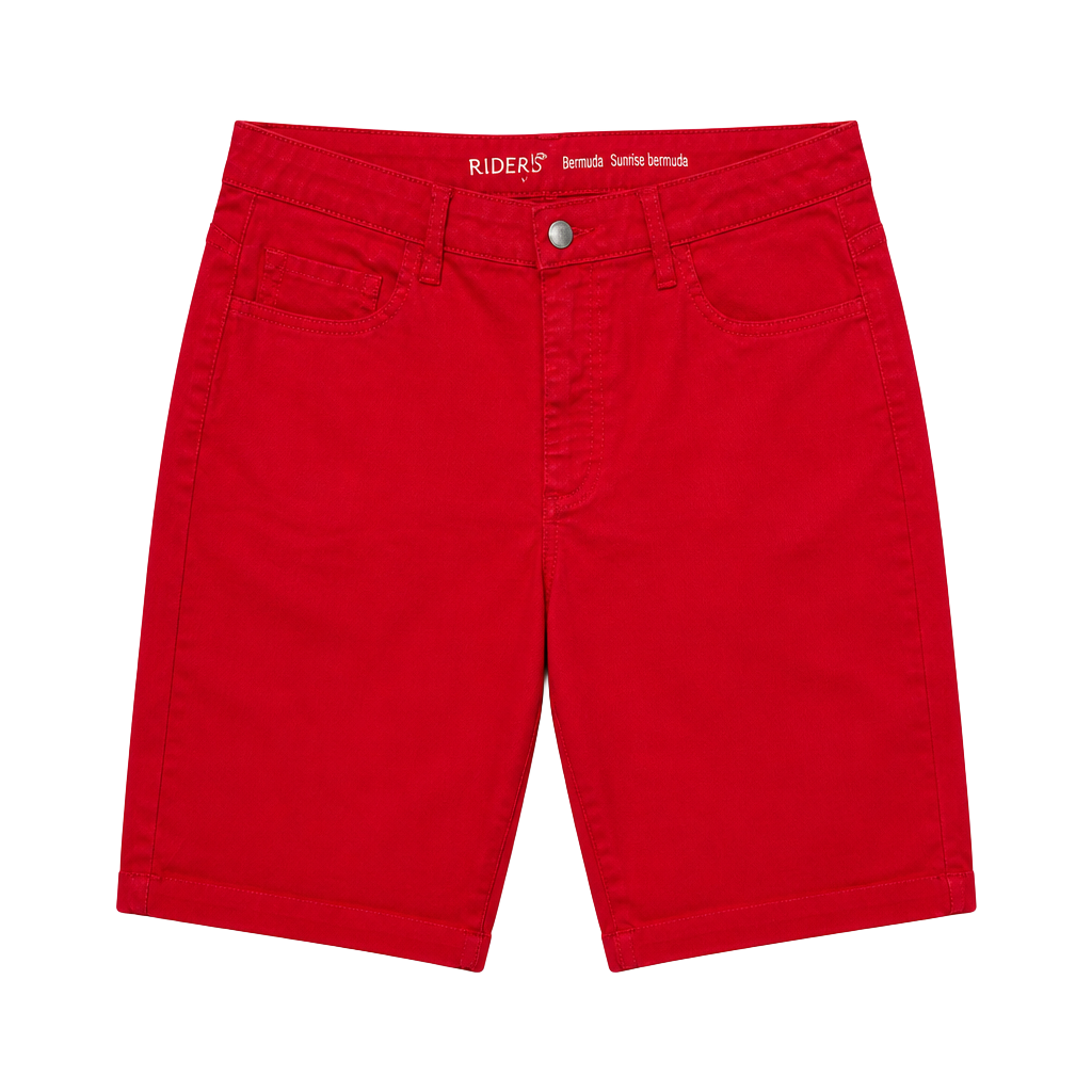 NWT Riders by Lee Women's Midrise Bermuda Shorts Jalapeno Red Size 16 1