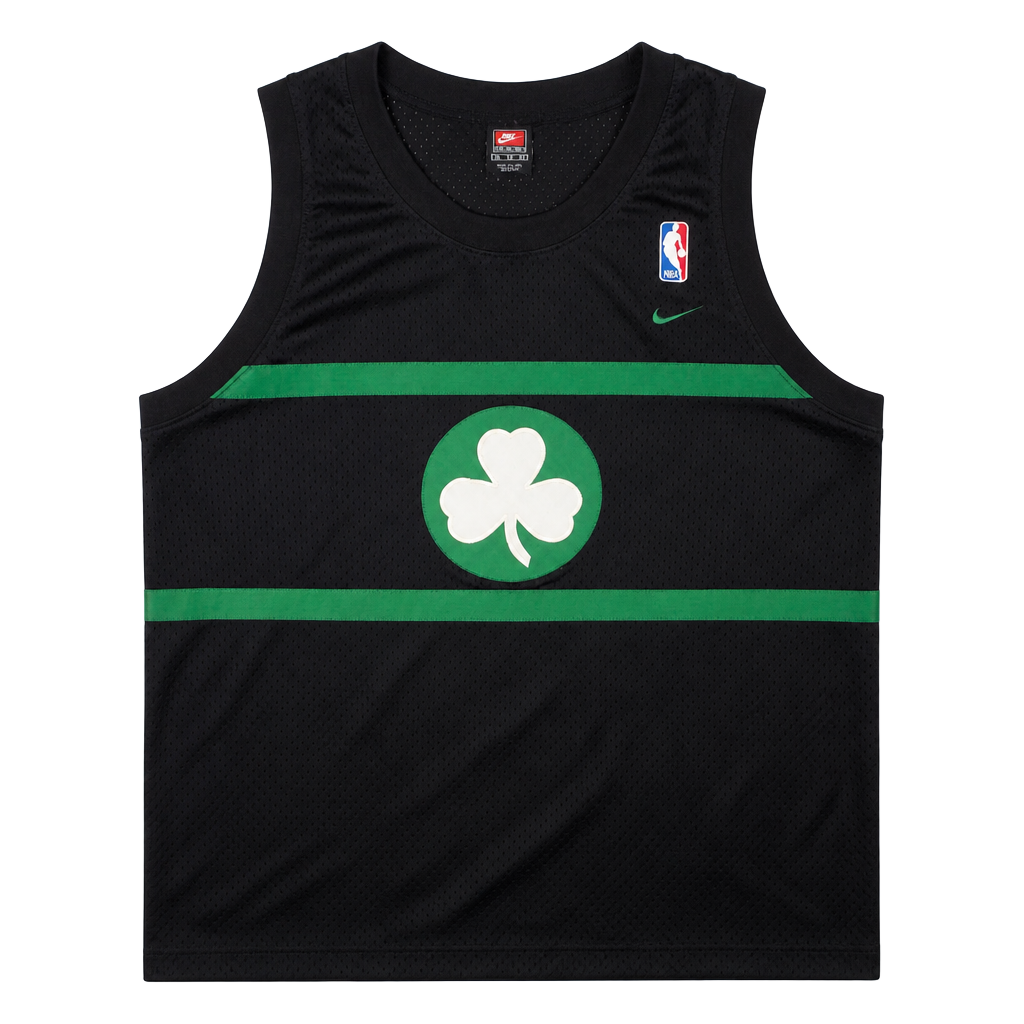 Vintage Nike Paul Pierce Boston Celtics Shooting Shirt Jersey Men's XL Black Green 1