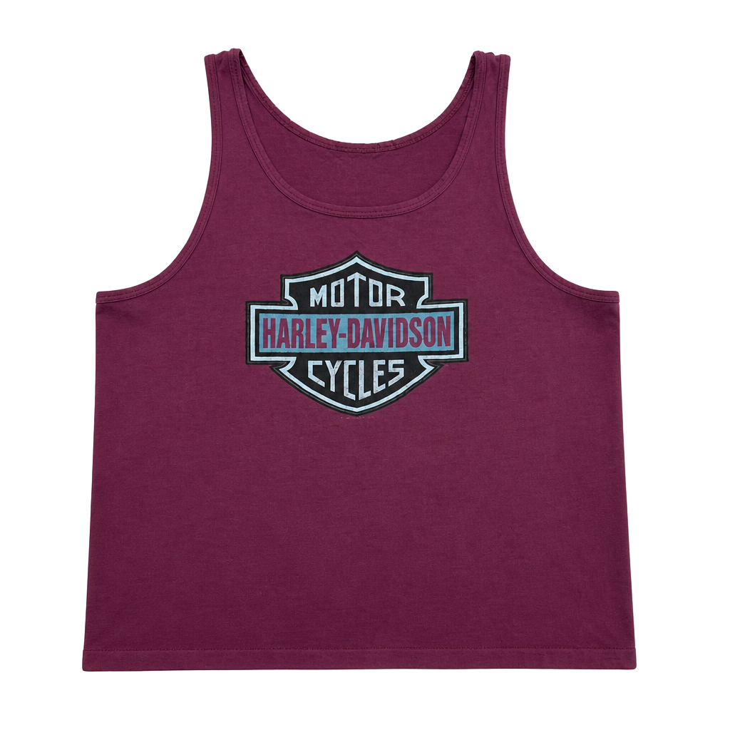 Vintage 90s Harley-Davidson Cleveland Ohio Tank Top Plum XL Holoubek Tag 1
