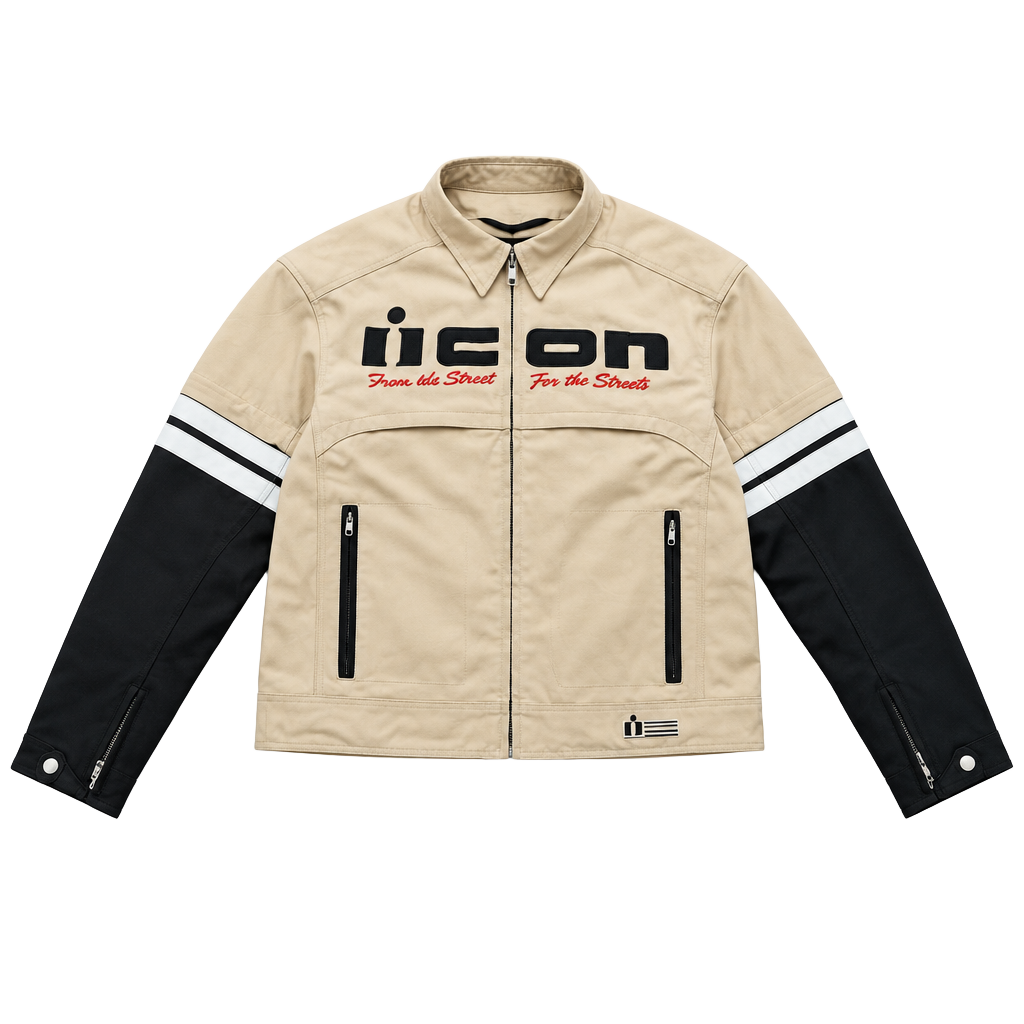 Icon Super Duty Motorcycle Jacket XL Tan Black Leather Removable Liner 1