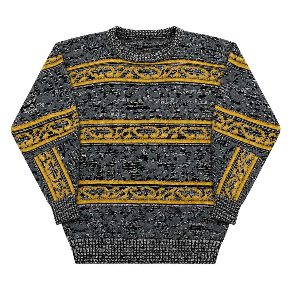 Vintage Out Of Bounds Geometric Pattern Knit Sweater Size Small Made in USA 1