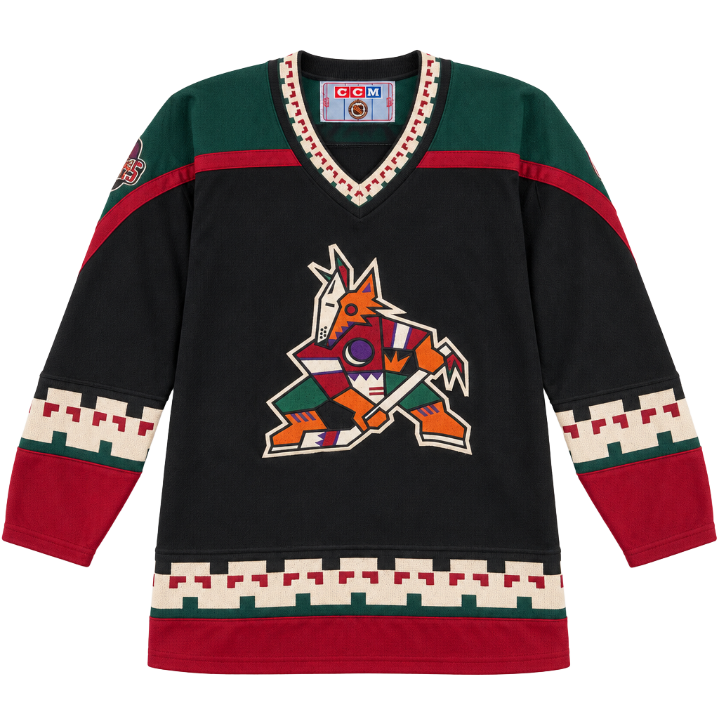 CCM Phoenix Coyotes NHL Kachina Hockey Jersey Size XL Black 1