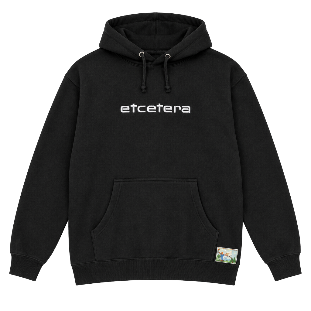 Etcetera Rarewear Hoodie Size Medium Black Graphic Pullover 1
