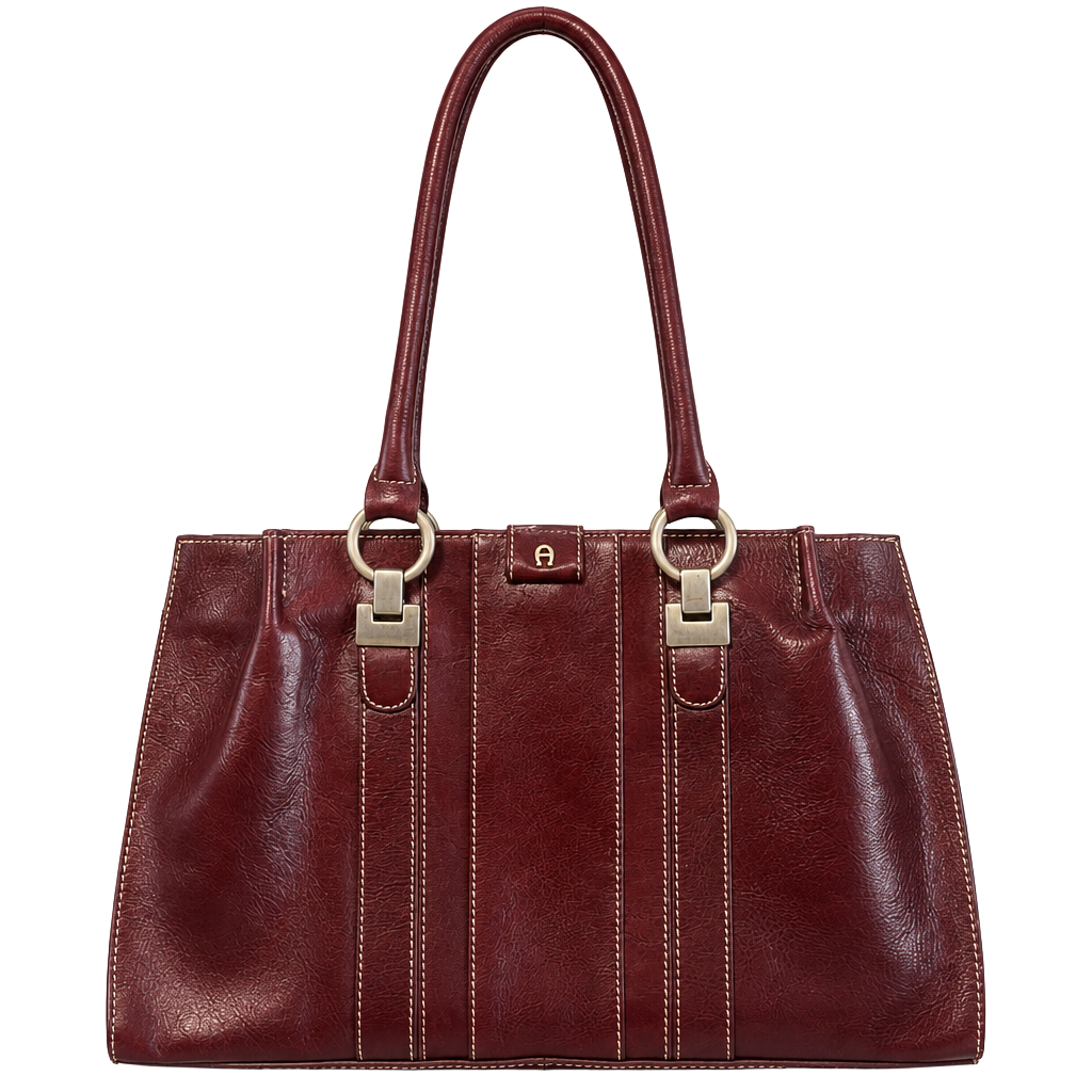 Etienne Aigner Leather Shoulder Bag Brown Vintage Handbag Purse 1