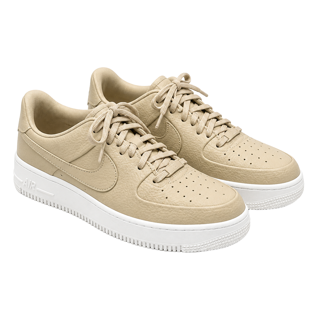 Nike Air Force 1 Sage Low 2 Desert Ore Tan Leather Platform Sneakers Wm Sz 10 1