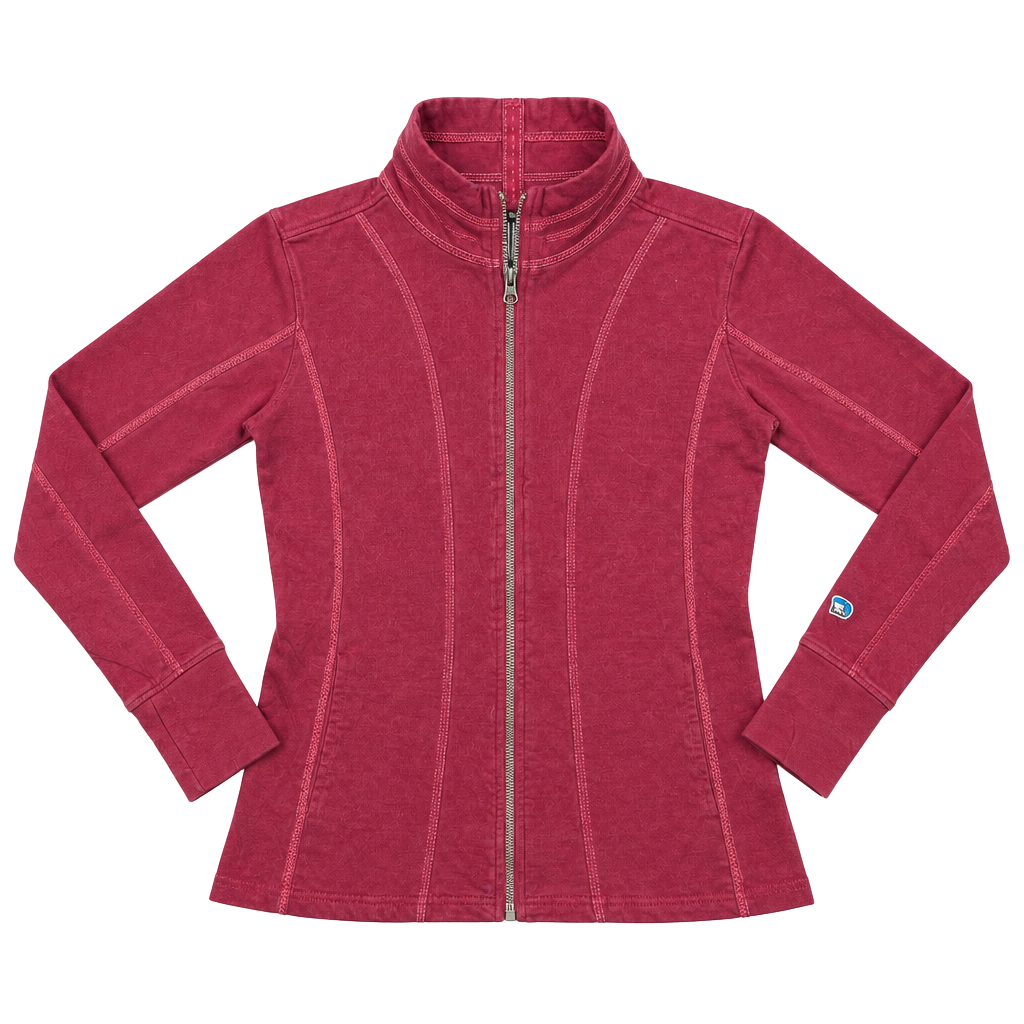 Kuhl Full Zip Jacket Size L Maroon Cotton Stand Collar 1