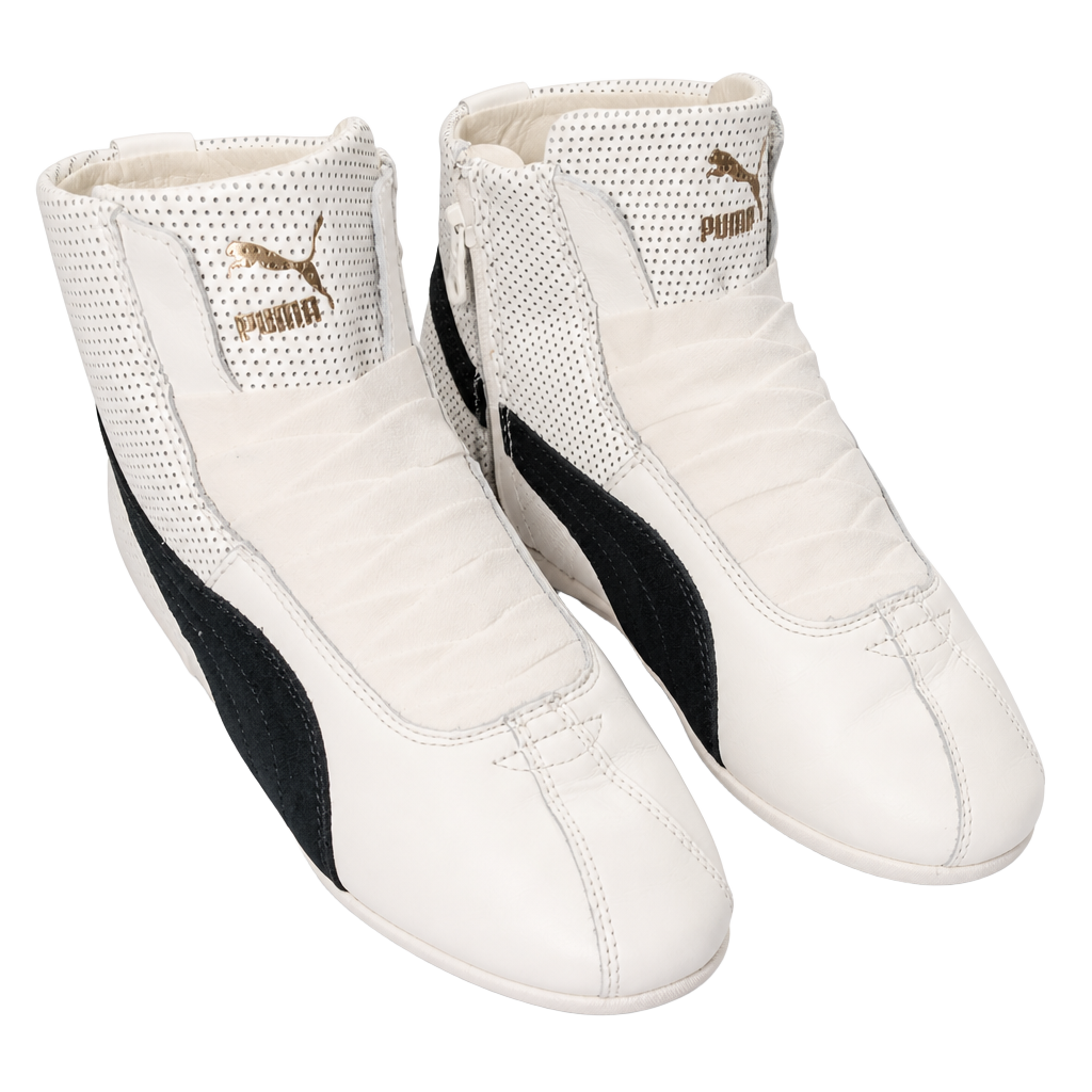 Puma Eskiva Mid White Black Leather Boxing Boots Sneakers Designer Unique Kicks 1