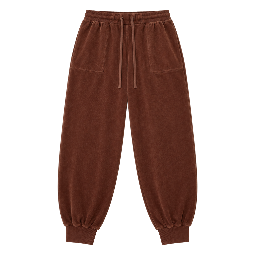 Jane And Delancey Rust Velvet Joggers Brown Large 1