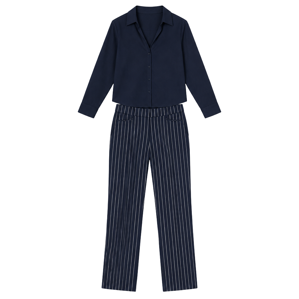 7th Avenue Design Studio Pinstripe Pants Size 8 Navy 1