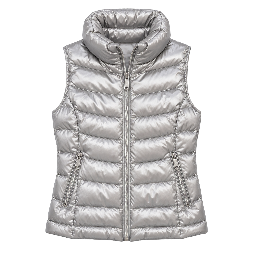 Calvin Klein Puffer Vest Size XS Metallic Gold Full Zip 1
