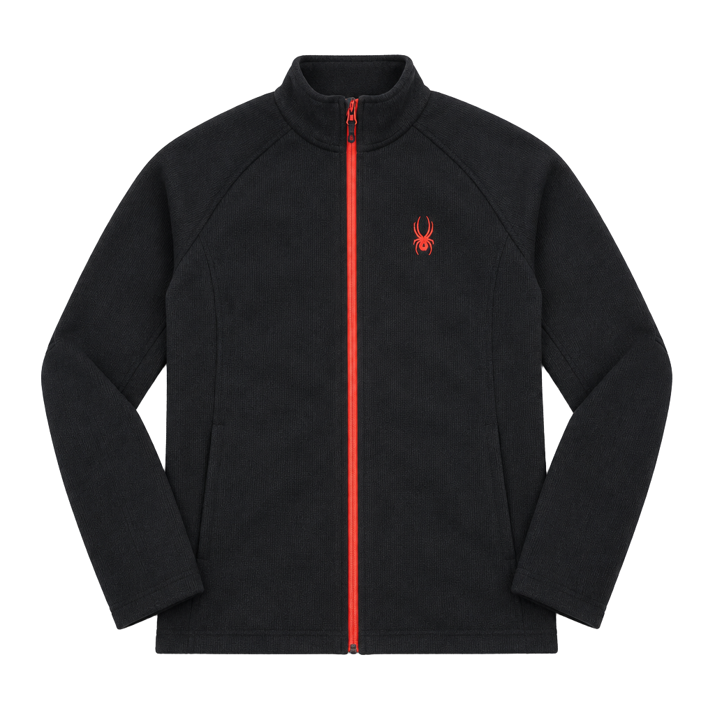 Spyder Full Zip Fleece Jacket XL Black Red 1