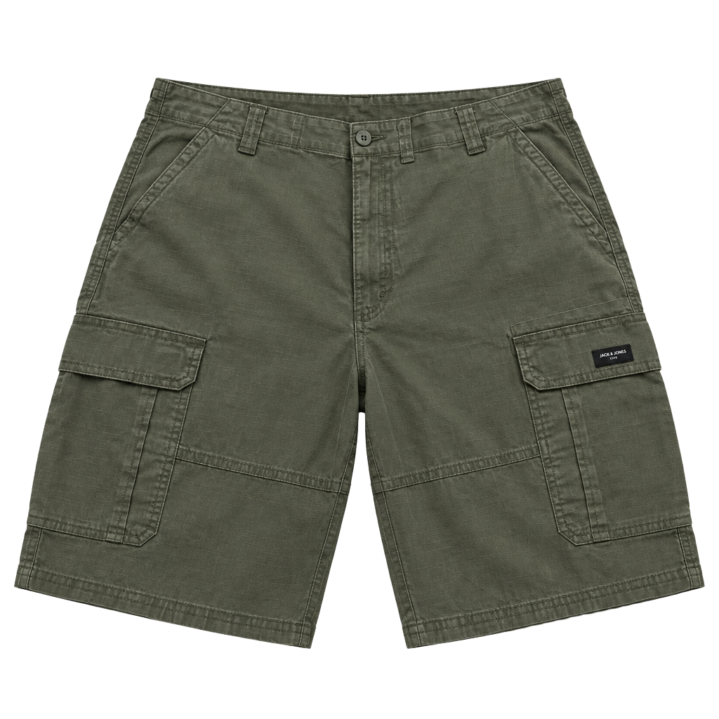 Wrangler Relaxed Fit Cargo Shorts Size 46x10 Olive Green Stretch 1
