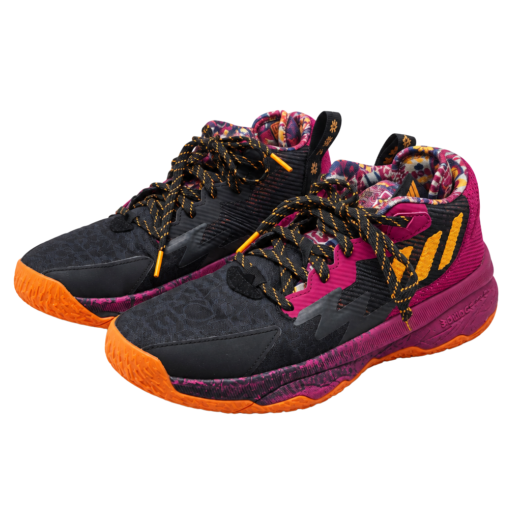 Adidas Dame 8 Chinese New Year Basketball Shoes Black Maroon GW1816 1