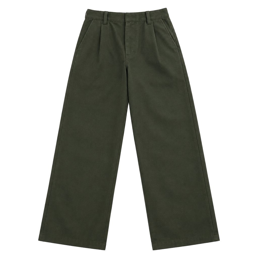 H&M High Waist Trousers Size 14 Green Pleated 1