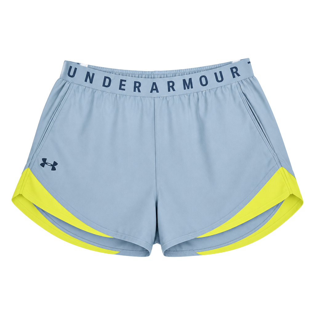 Under Armour Play Up Shorts 3.0 Size XL Gray Yellow Loose Fit Athletic 1