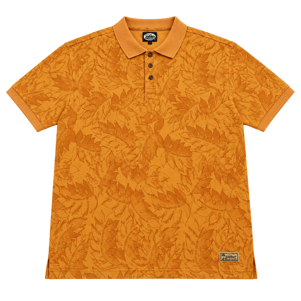 Tommy Bahama Summer Haze Polo Size XXL Orange Peel Leaf Print 1