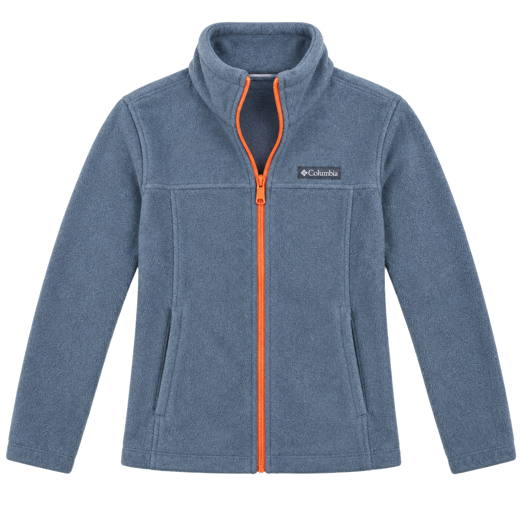 Columbia Full Zip Fleece Jacket Size L Gray Orange kids 1