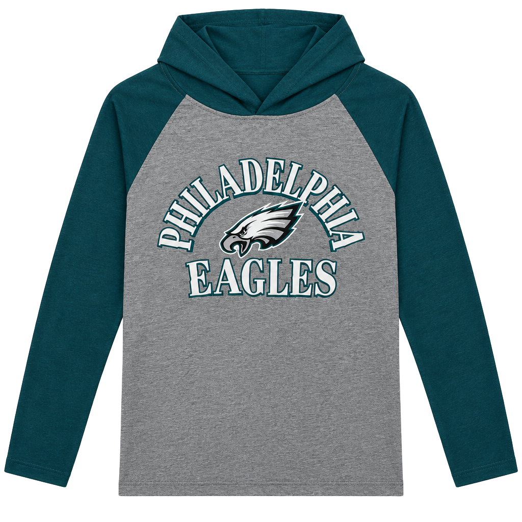 Philadelphia Eagles Raglan Hoodie L NEW 1