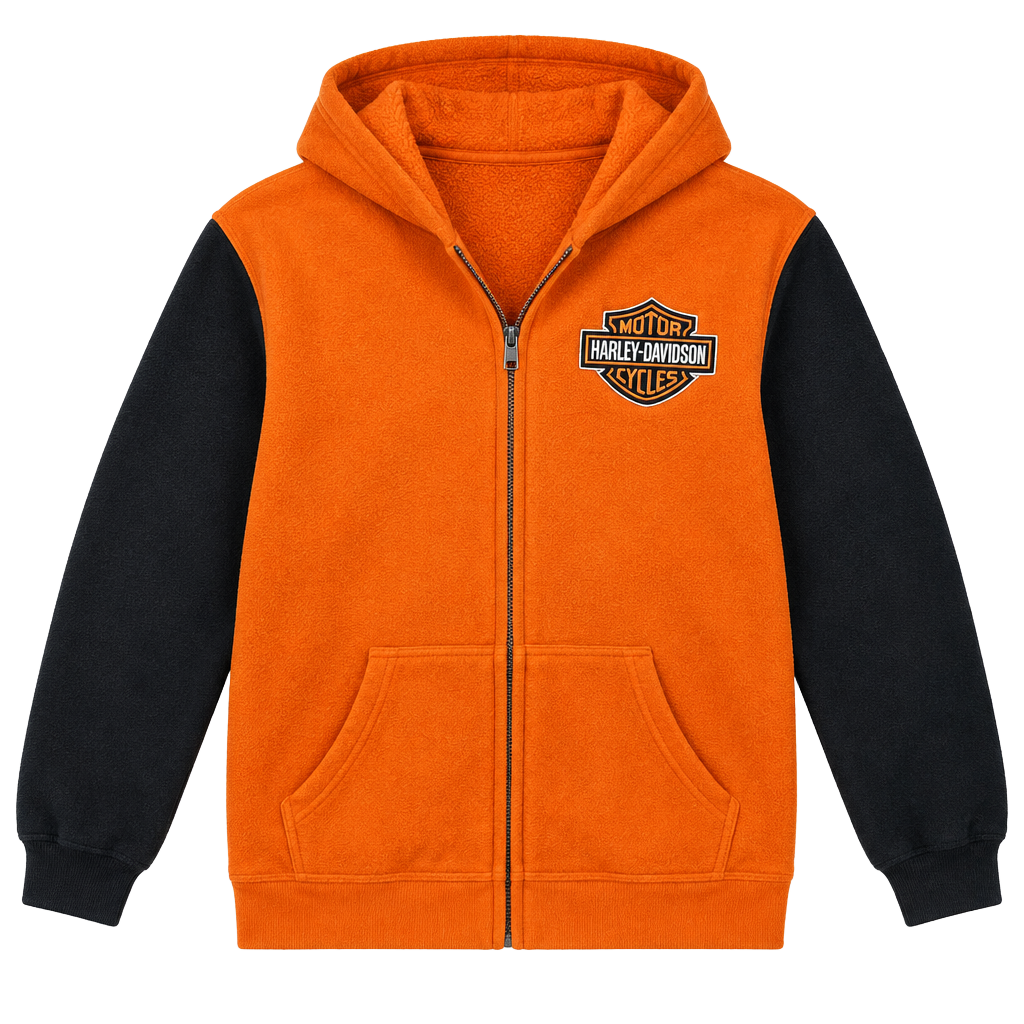 Harley Davidson Full Zip Colorblock Hoodie L 1
