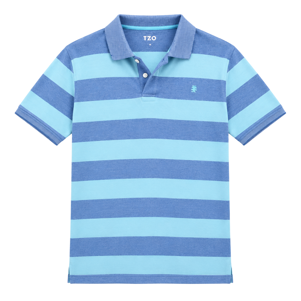 IZOD Advantage Performance Polo Shirt Size XL Blue Striped 1