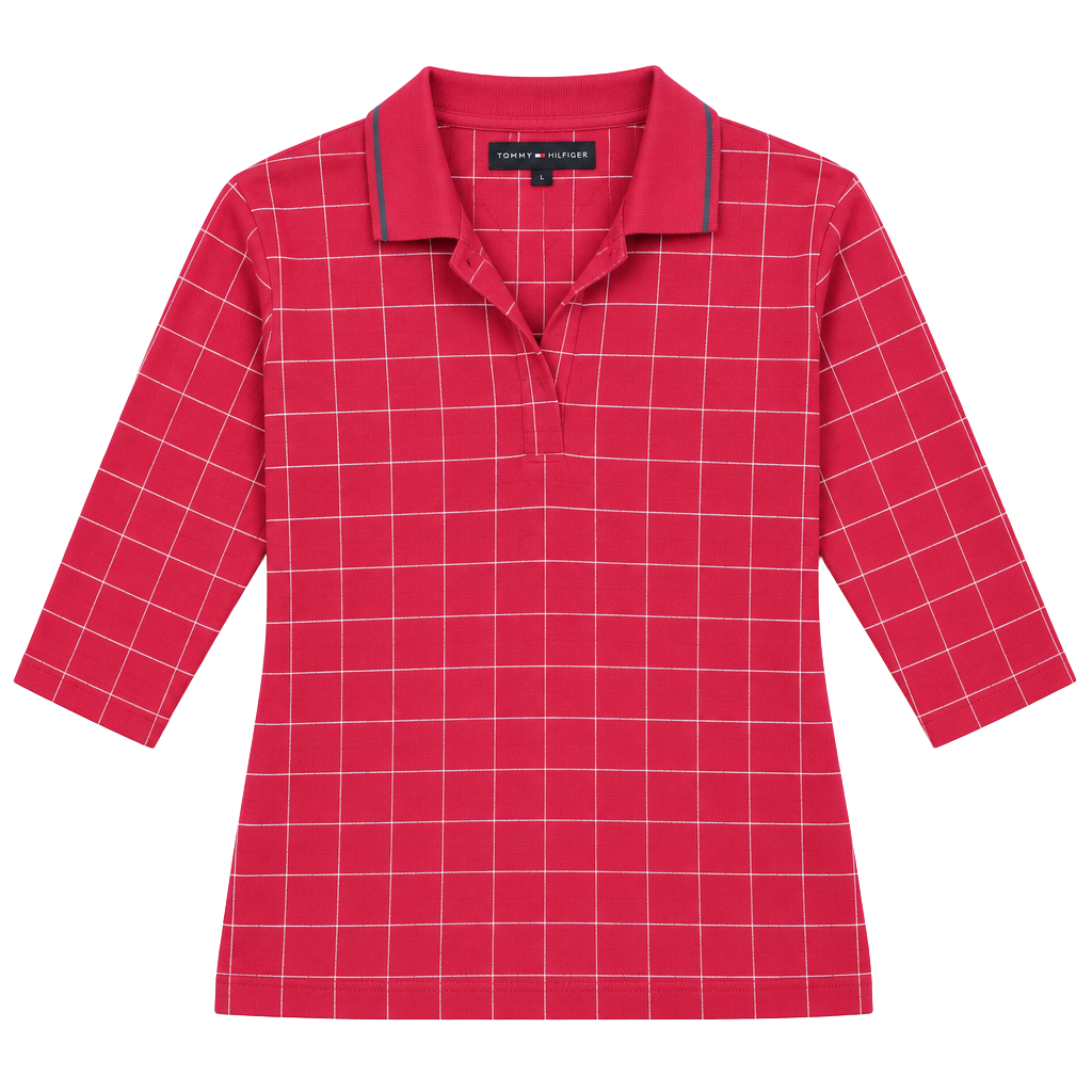 Tiger Woods Nike Golf Polo Shirt XL Red Plaid 1