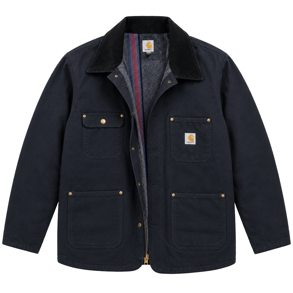 Carhartt Blanket Lined Chore Coat Size 4XL Black Cotton Duck 1