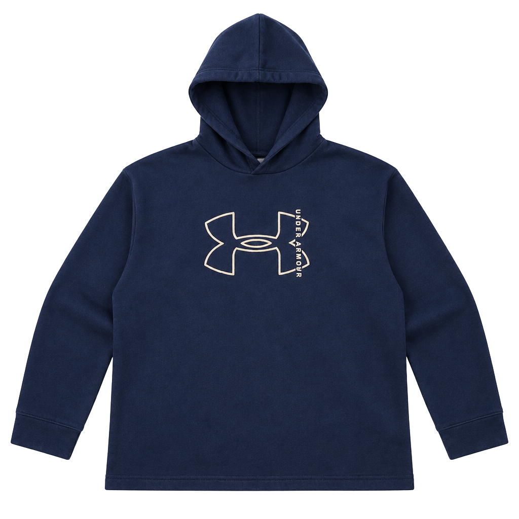 Under Armour Hoodie Size S Blue Fleece Logo Pullover 1