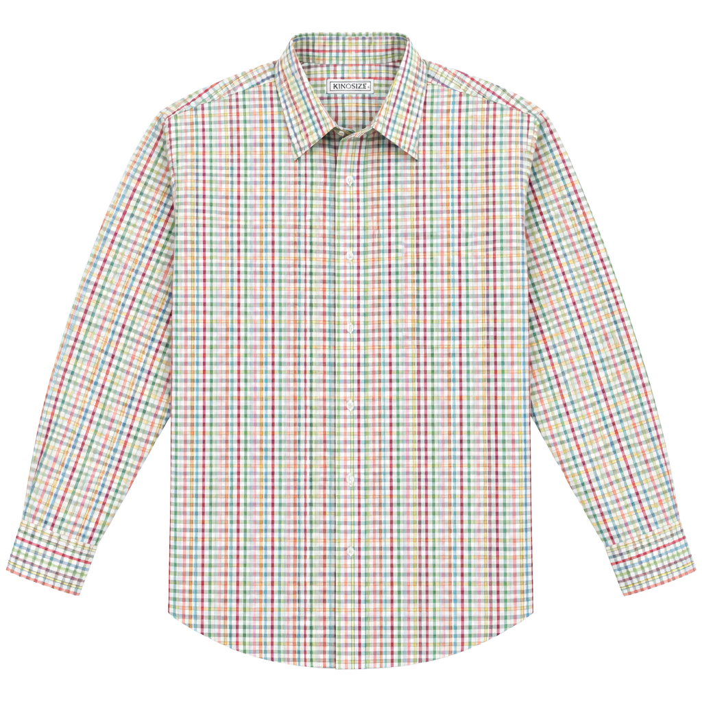 Kings Court Plaid Long Sleeve Button Down Shirt Size 18 1/2 33/4 1