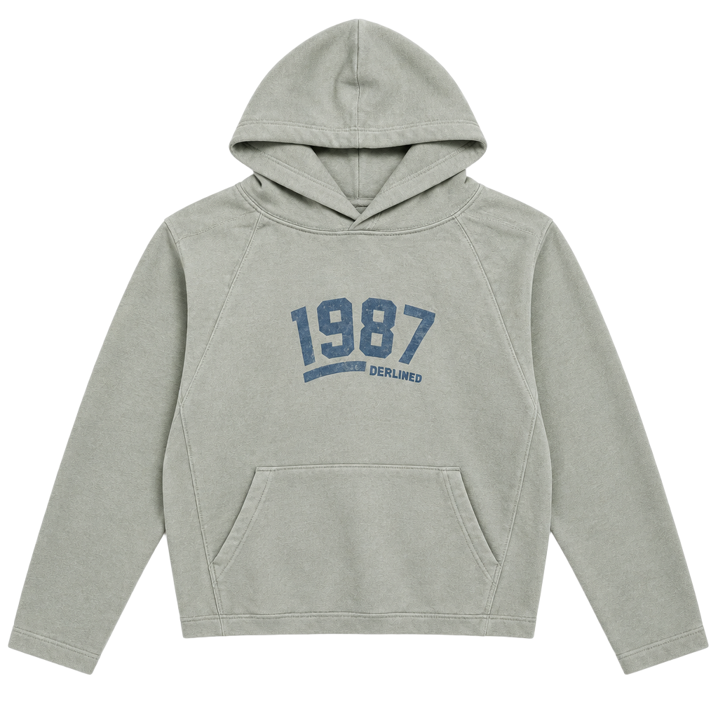 Just Attitude 1987 Oversized Fleece Hoodie Size L Green 1