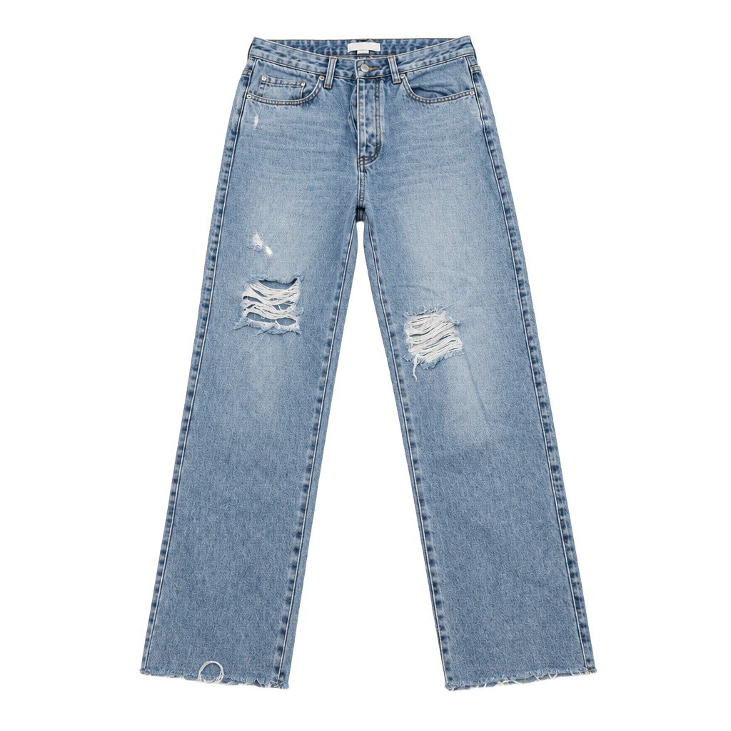 O'Neill Jeans Size 28 Light Wash Distressed Raw Hem Straight 1
