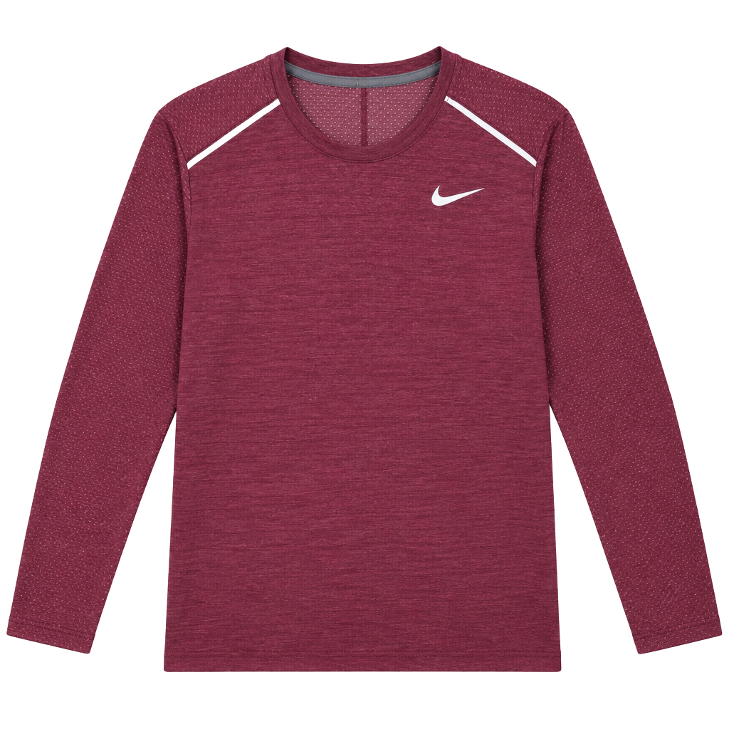 Nike Dri-FIT Long Sleeve Shirt Size L Maroon Athletic 1