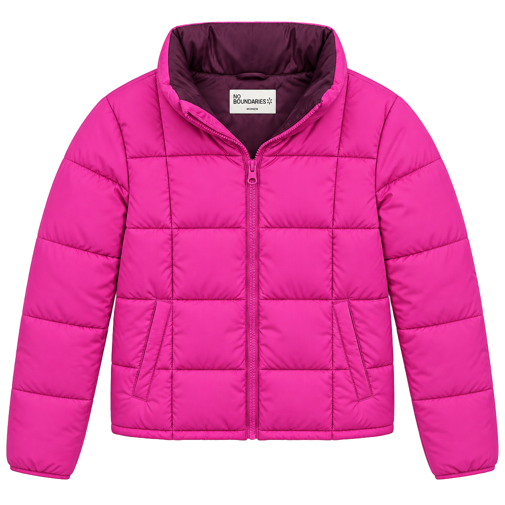 No Boundaries Packable Pink Puffer Coat Xs/s 1